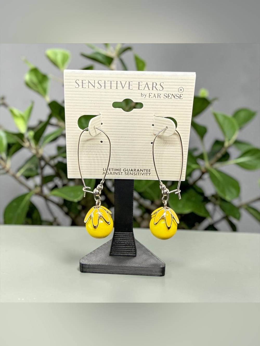 💛Sensitive Ears by Ear Sense💛Yellow Enamel Drop Earrings/NIP